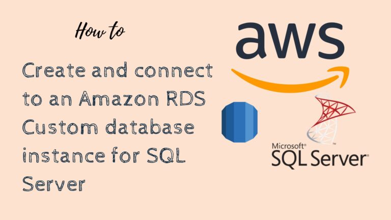 Creating and connecting to an Amazon RDS